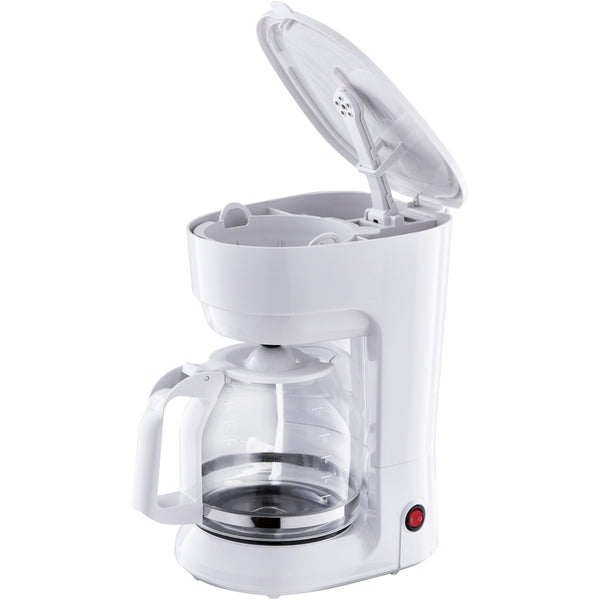  12 Cup White Coffee Maker with Removable Filter Basket