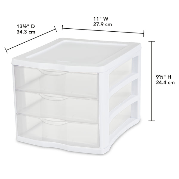 3-Drawer Organizer, White